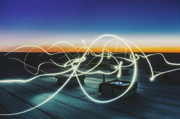 Energy - time lapse photography of square containers at night
