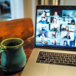 Video Conference - macbook pro displaying group of people
