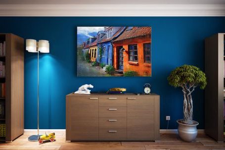 Living Room - Gray Wooden Sideboard